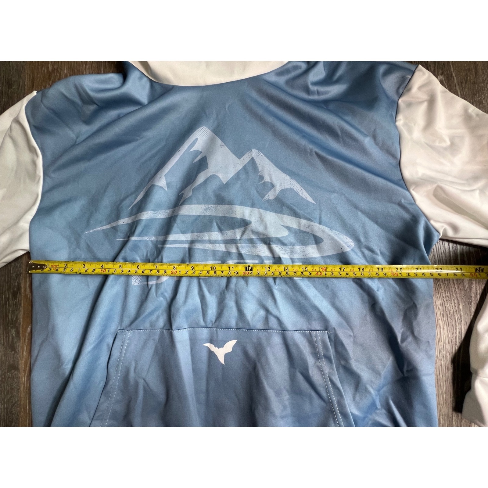 Ditch Graphic Hoodie Mens Medium Blue White Mountain Logo Performance Pullover — image 2 of 7